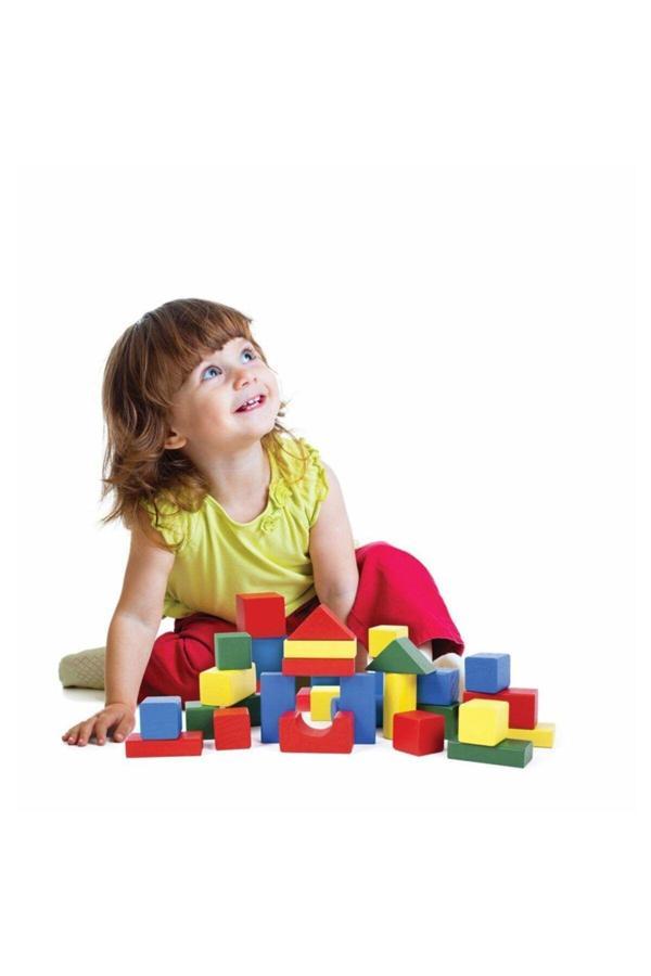 Kidea Ahşap Blok 60 Parça Renkli Kıd-1002 / - Image 1