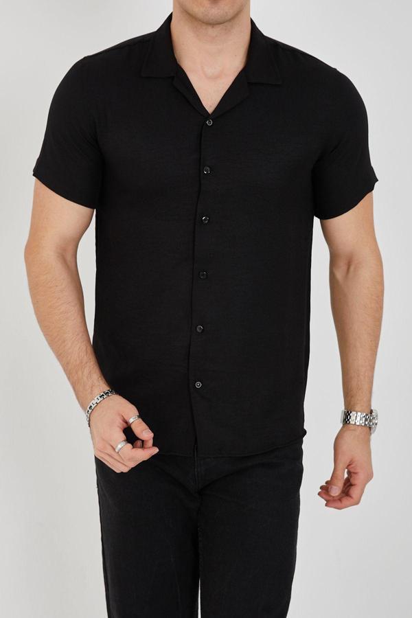 Enzim Jeans Erkek Slim Fit Polycotton Kısa Kol Gömlek - Image 1