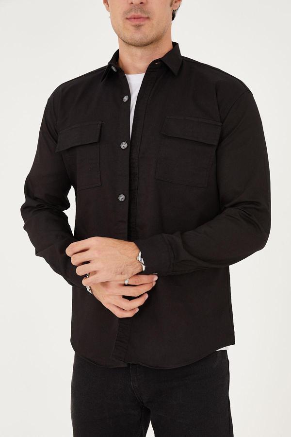 Enzim Jeans Erkek Kot Gömlek- Düğmeli - Image 1