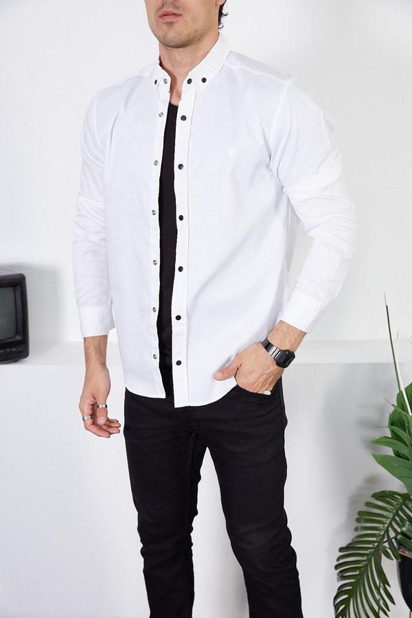 Enzim Jeans Erkek Slim Fit Kot Gömlek - Image 1