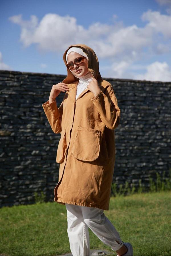 Enzim Jeans Kadın Oversize Kot Ceket - Image 1