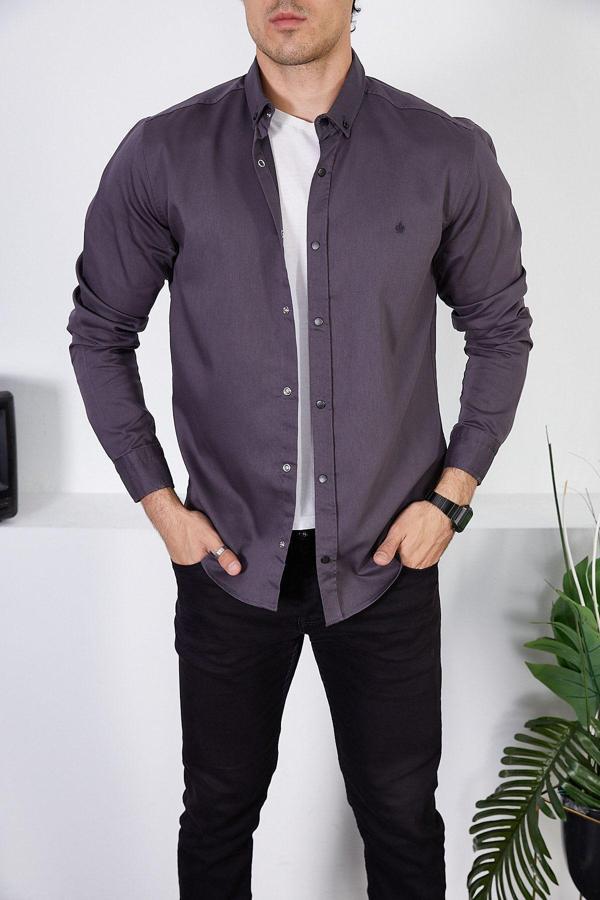 Enzim Jeans Erkek Slim Fit Kot Gömlek - Image 1