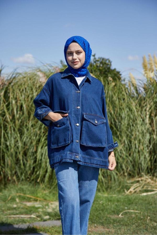 Enzim Jeans Kadın Kot Ceket - Image 1