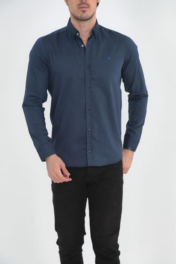 Enzim Jeans Erkek Slim Fit Kot Gömlek - Image 1