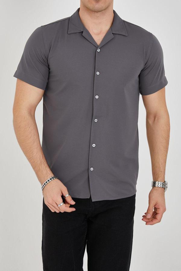 Enzim Jeans Erkek Slim Fit Polycotton Kısa Kol Gömlek - Image 1