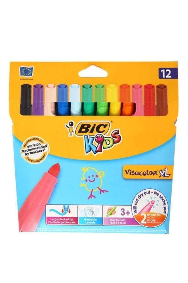 Bic Visa Yıkanabilir Jumbo Keçeli Boya Kalemi 12`Li Kutu 3270220000594 - Image 1