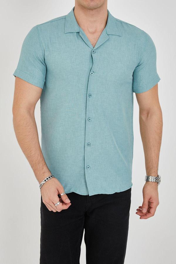 Enzim Jeans Erkek Slim Fit Polycotton Kısa Kol Gömlek - Image 1
