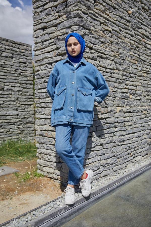 Enzim Jeans Kadın Kot Ceket - Image 1