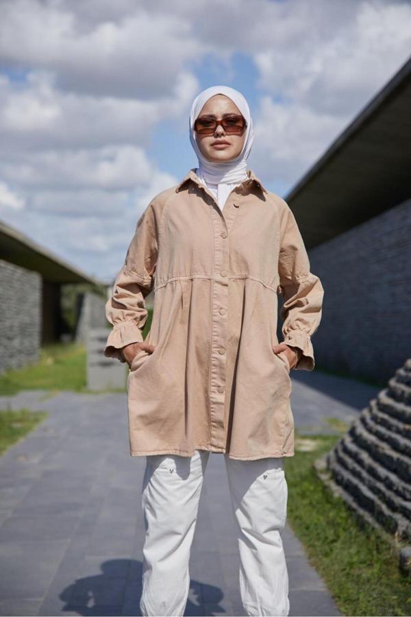 Enzim Jeans Kadın Oversize Kot Ceket - Image 1