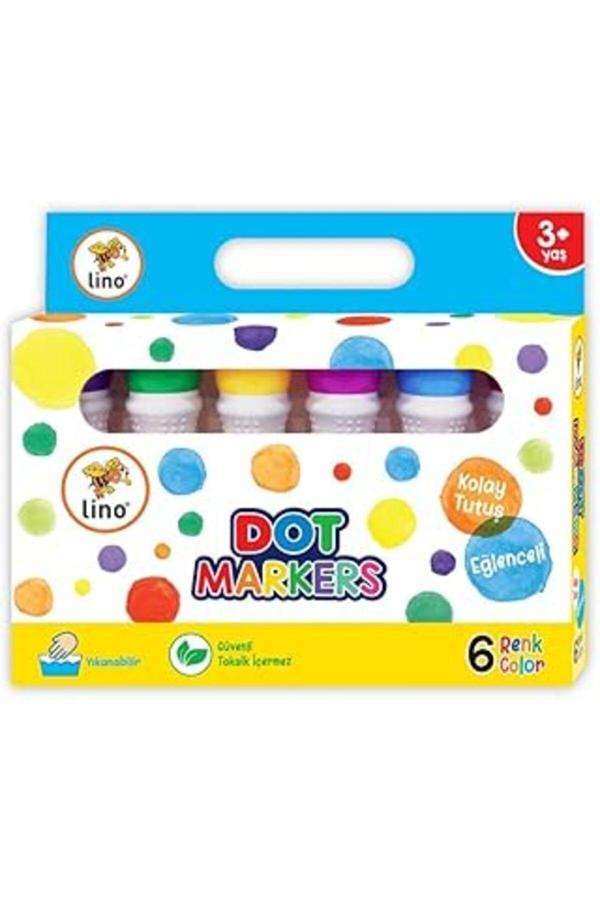 Nzm Ticaret Lino Dot Markers 6' Lı Yıkanabilir Boya - Image 1