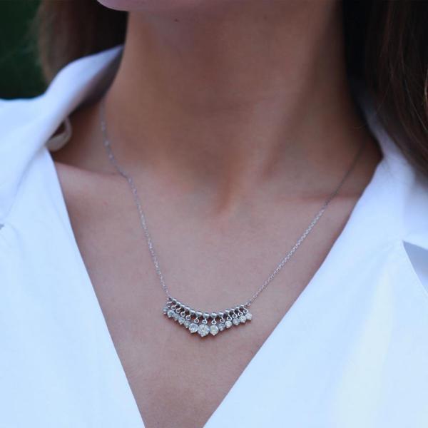 Zirkon Taşlı Shakira Gümüş Kolye - Image 1