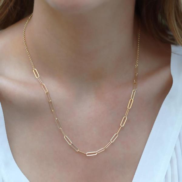 Gold Kaplama Trend Geçme Gümüş Zincir - Image 1