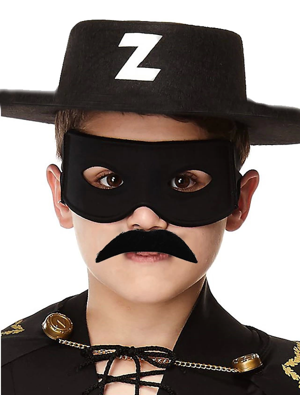 Siyah Renk Zorro Şapkası Zorro Maskesi Ve Zorro Bıyık Çocuk Boy - Image 1