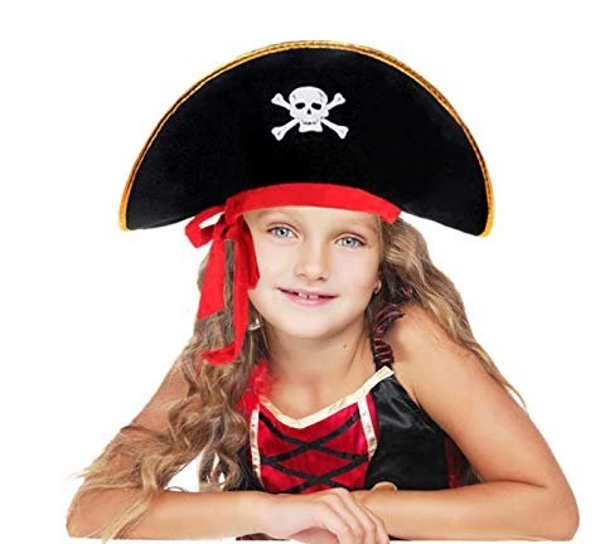 Kaptan Jack Kadife Çocuk Boy Korsan Şapkası - Image 1