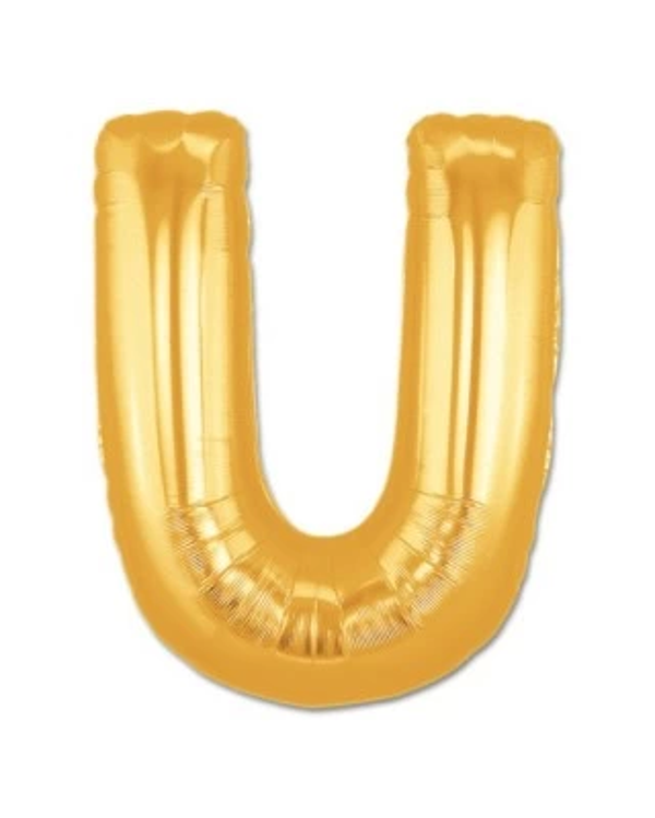 U Harf Folyo Balon Altın Renk  40 İnç - Image 1