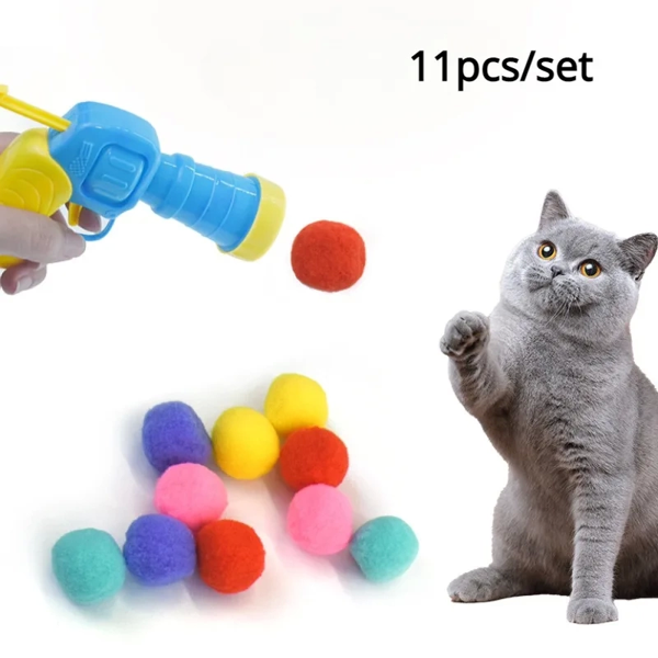 Peluş Top Atan İnteraktif Kedi Oyuncağı - Image 1