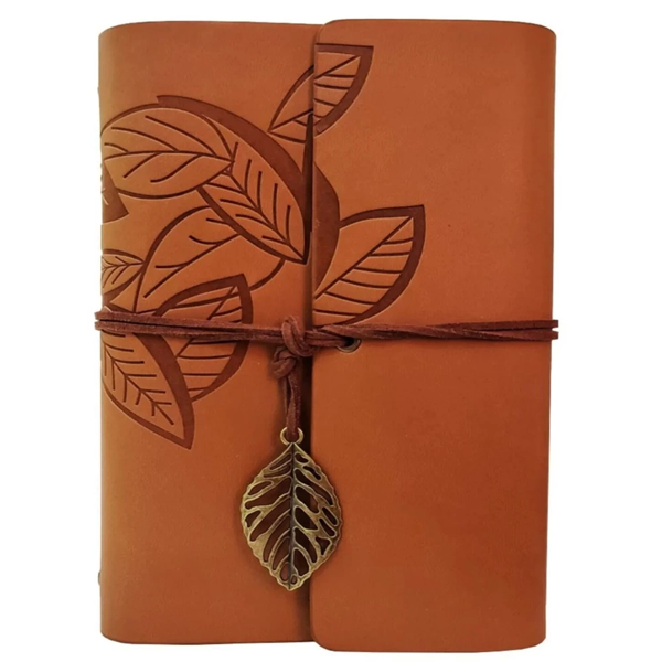 Deri Yaprak Desenli Defter - Image 1