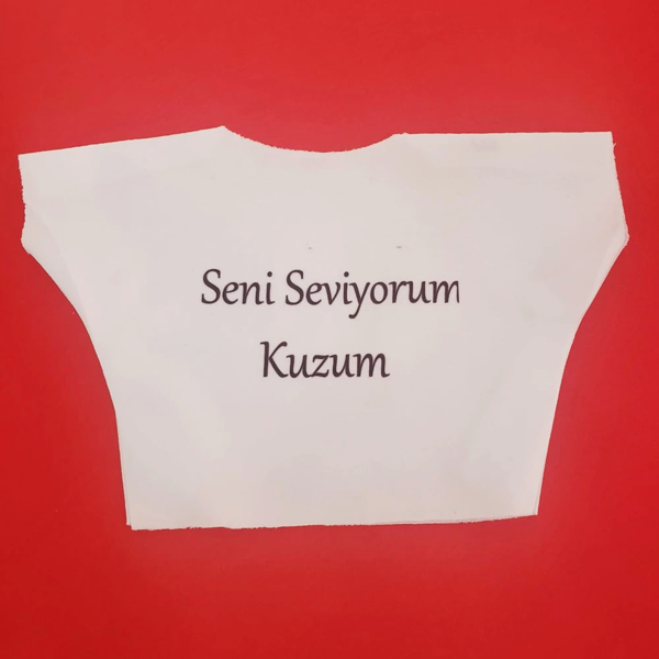 Seni Seviyorum Kuzum Yazılı Oyuncak Peluş Tişörtü - Image 1