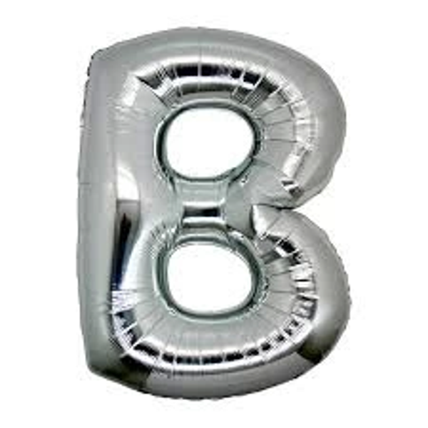 B Harf Folyo Balon Gümüş Renk  40 İnç - Image 1