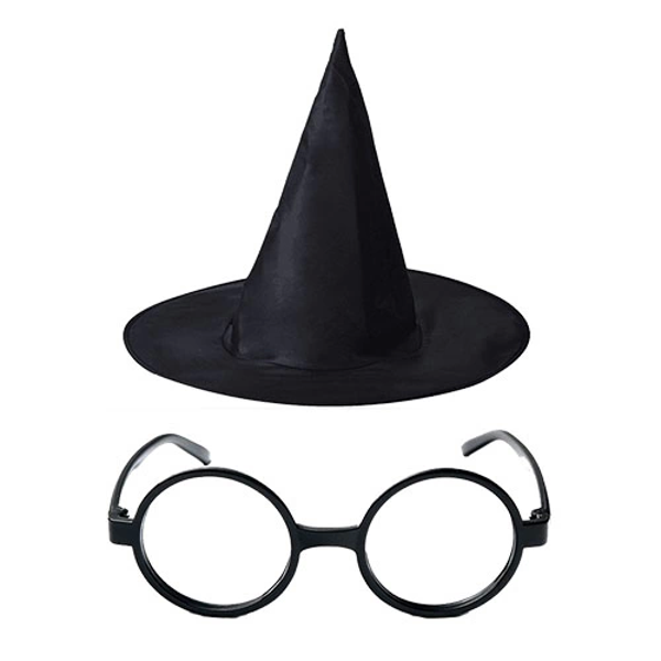 Harry Potter Büyücü Şapkası Ve Harry Potter Büyücü Gözlüğü Siyah Renk - Image 1