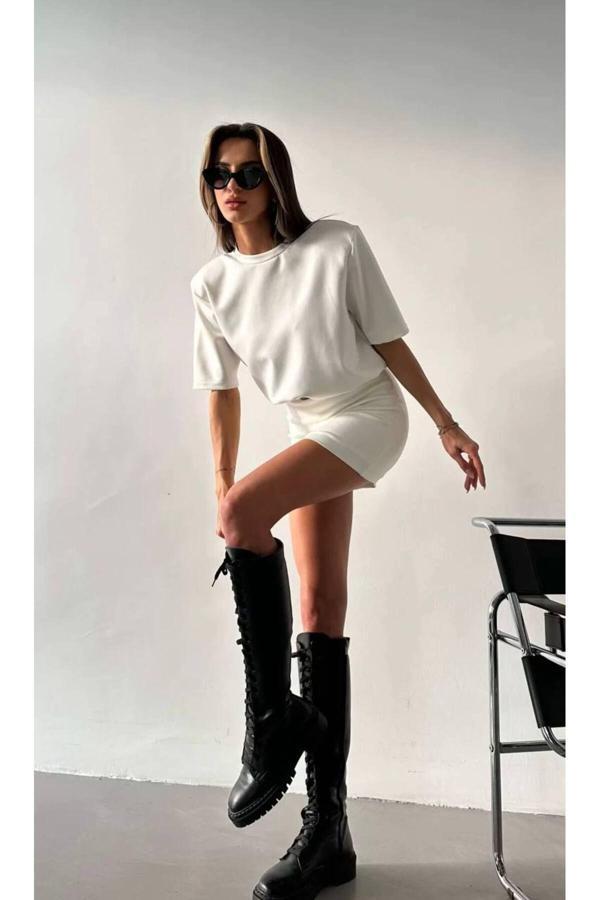 Betül Aksu Butik Vatkalı Penye Elbise - Image 1