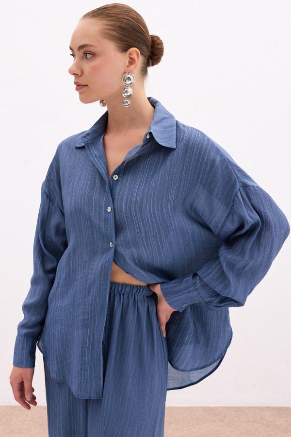 Salaş Gömlek - İndigo - Image 1