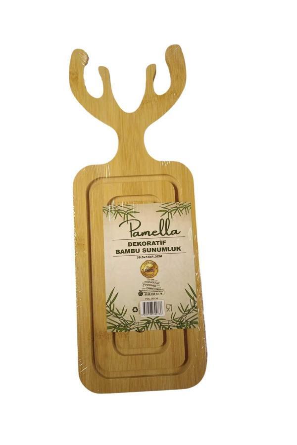 Myg Tam Life And Home Bambu Geyik Sunum Tepsi Kesme Tahtası 39,5X14X1,3 Cm. - Image 1