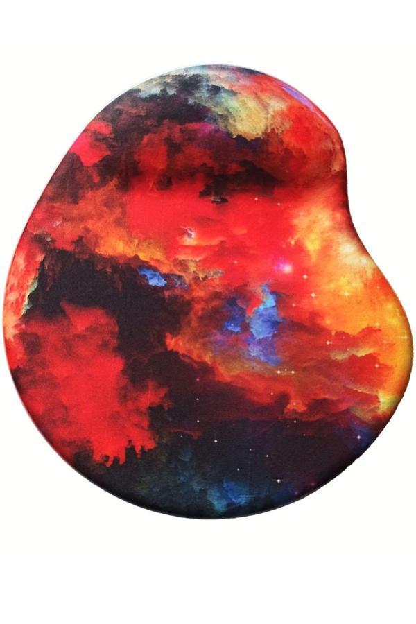 Usin Oval Alaca Bulaca Desenli Bilek Destekli Kaymaz Taban Bilgisayar Notebook Mouse Pad -Mausa Pad - Image 1