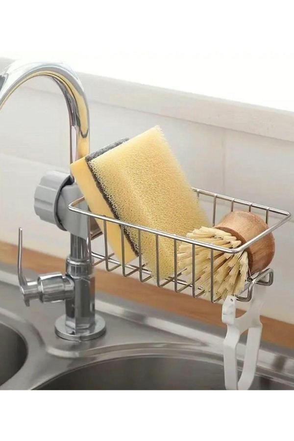 Usin Metal Banyo Duşakabin Mutfak Rafı Banyo Organizer Köşeliği Şampuanlık Sabunluk Liflik - Image 1
