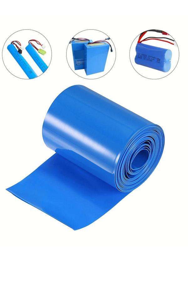 Usin 1 Metre X 55 Cm Pvc Mavi Shrink Isı İle Daralan 18650 Pil Büzülme Kablo Yalıtım Klıfı Isı Borusu - Image 1