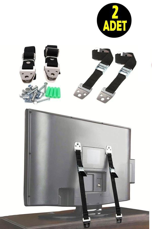 Usin 2 Takım Lcd Tv Askısı Dolap Gardırop Kitaplık Sabitleme Bebek Çoçuk Koruma Deprem Güvenlik Kemeri - Image 1
