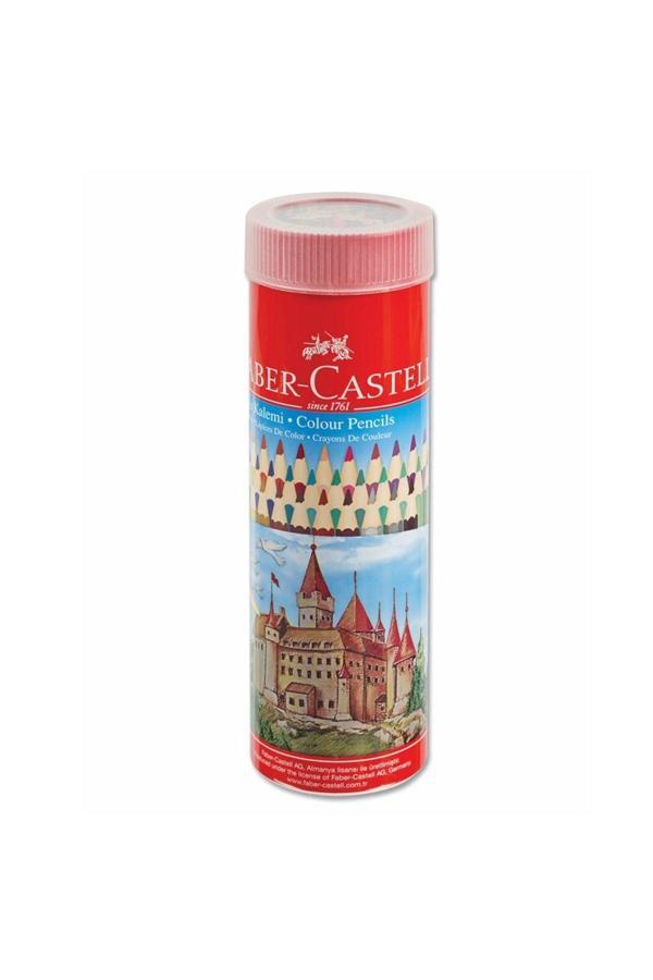 Faber-Castell Kuru Boya Kalemi Red Line Metal Tüp Kutu Tam Boy 24 Renk 5173 116524 - Image 1