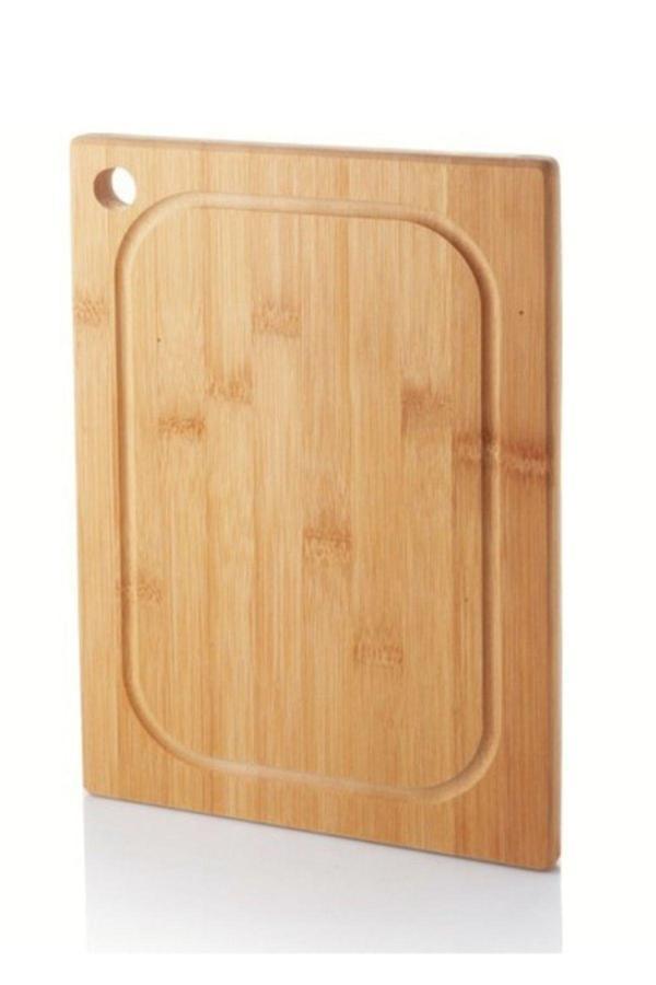 Usin Ahşap Bambu Et Ekmek Kesim Tahtası -Sebze Meyve Doğrama Kesme Tahtası 30X20 Cm - Image 1