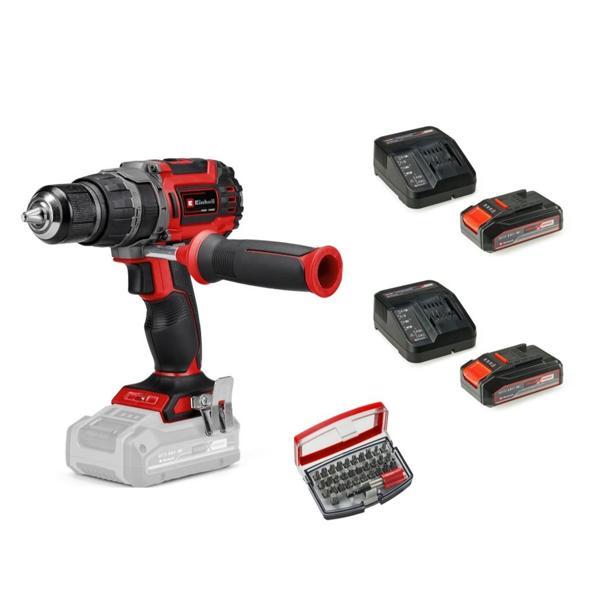 Einhell Tp-Cd 18/60 Li-I Bl Solo + 2x 2.5 Ah Akü ve 32 Parça Bits Uç Seti - Image 1