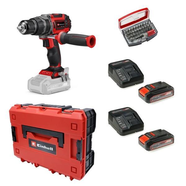 Einhell Tp-Cd 18/60 Li-I Bl Solo + 2 x 2.5 Ah Akü ve 32 Parça Bits Uç Seti (Çantalı) - Image 1