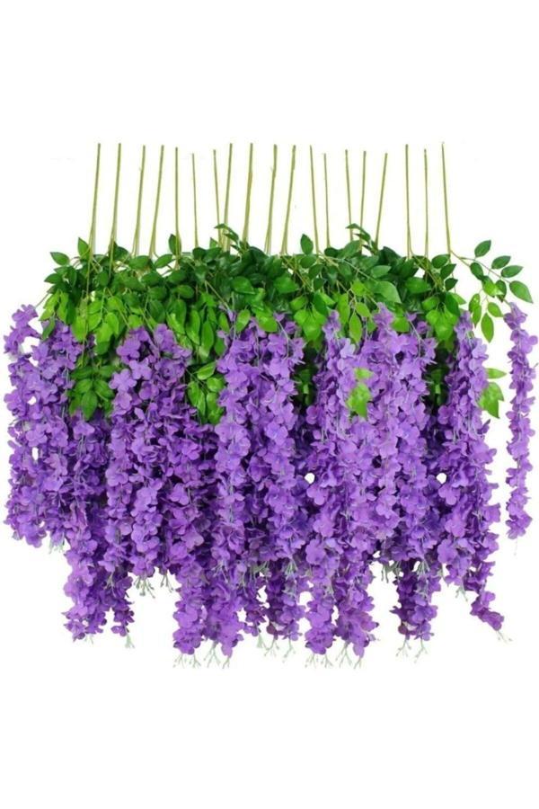 Yapay Çiçek Sarkan Lüx Akasya 70cm Mor 12 DAL - Image 1
