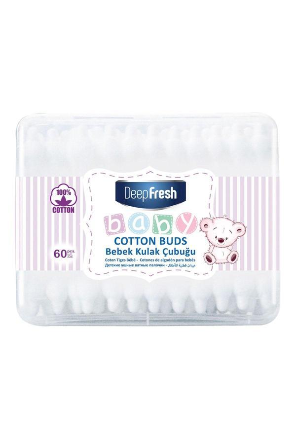 Bebek Pamuklu Kulak Temizleme Çubuğu 60 Adet - Image 1
