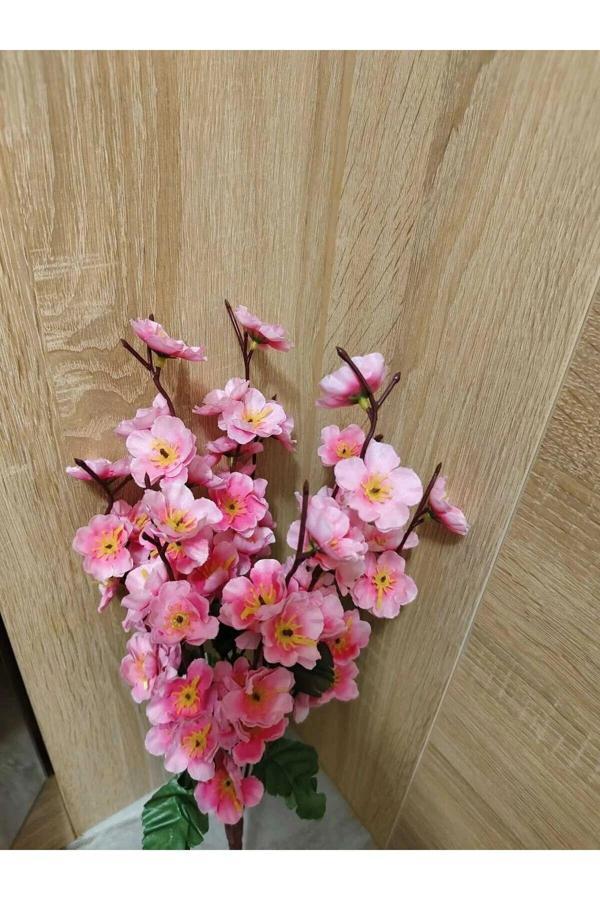 1 ADET AÇIK PEMBE 9 DALLIBAHAR DALI SAKSI VAZO ÇİÇEĞİ DEKOR - Image 1