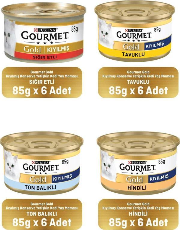 Karışık Kıyılmış Konserve Yetişkin Kedi Yaş Maması 24 X 85 gr - Image 1