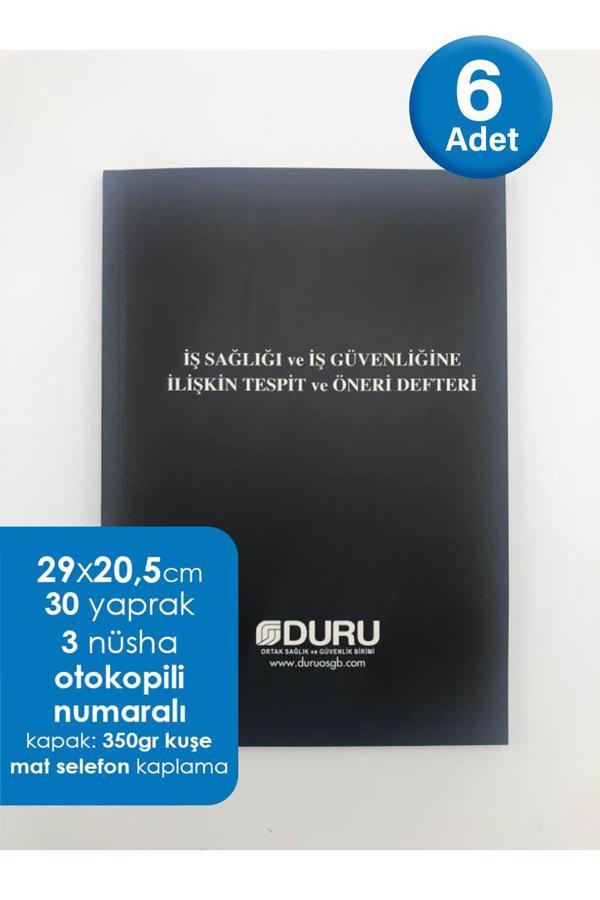 DURU OSGB İş Sağlığı ve Güvenliği Defteri Otokopili - 6 Adet - Image 1