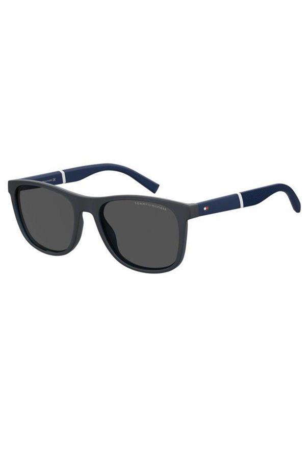 Tommy Hilfiger Unisex Lacivert-Füme Organik (Uv) Cam Kemik Kapalı Çerçeve Dikdörtgen Güneş Gözlüğü Th2042/S Fllır - Image 1