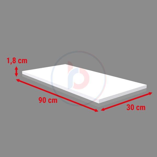 30x90 Cm Beyaz Ahşap Raf - Suntalam Tekli Raf - Image 1