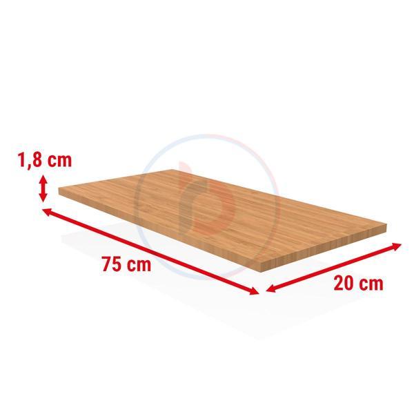 20x75 Cm Bambu Ahşap Raf - Suntalam Tekli Raf - Image 1