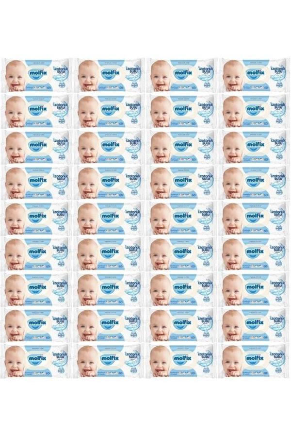 Islak Havlu Mendil İzotonik Hassas Ciltler 36 Lı Set 60 Yaprak Plastik Kapaklı - Image 1