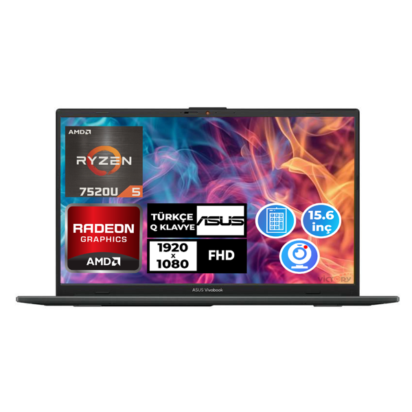 Asus Vivobook Go 15 Ryzen 5 7520U 16GB RAM 512GB SSD 15.6" FHD W11P Laptop E1504FA-NJ1465 006 - Image 1