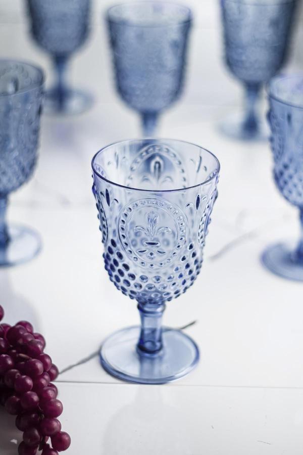 Akrilik Lacivert Tekli Kadeh & Su Meşrubat Kahve Yanı Bardağı 450 ml ( Cam Değildir ) - Image 1