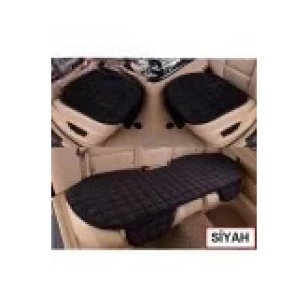 Araba Koltuk Soft Ortopedik Cepli Oto Kılıf- Minder Seti (3 parça) Siyah - Image 1
