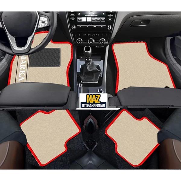 Seat İbiza 1993 1999  Bej Halı Kırmızı Kenar  Petek Topuk - Image 1