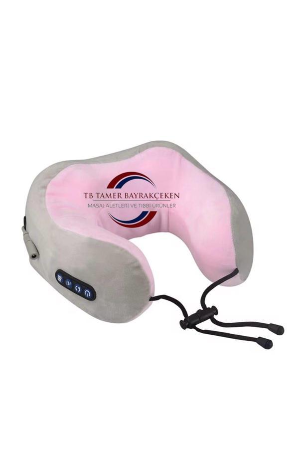 Tb Boyun Masaj Yastığı Pembe(Masaj Özellikli) Uçak/Araba/Otobüs U Şeklinde Şarjlı Boyun Masaj Yastığı - Image 1