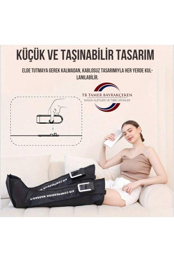 Hava Basınçlı 5 Odalı Ayak Tüm Bacak Giyilebilir Lenf Drenaj Masaj Aleti (ÇİFT BACAK) - Image 1